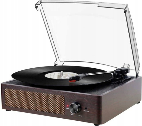 Gramofon retro brązowy Gramofon retro brązowy