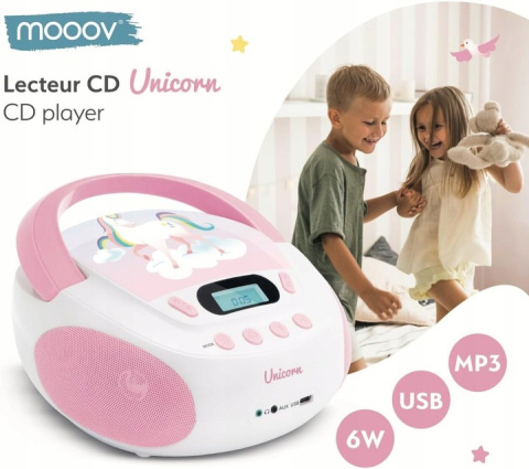 MOOOV Jednorożec odtwarzacz dla dzieci USB CD MP3 MOOOV Jednorożec odtwarzacz dla dzieci USB CD MP3