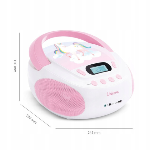 MOOOV Jednorożec odtwarzacz dla dzieci USB CD MP3 MOOOV Jednorożec odtwarzacz dla dzieci USB CD MP3